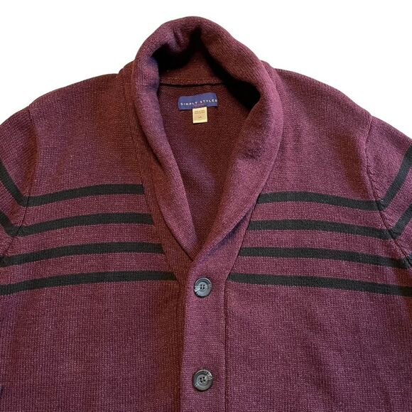 Simply Styled by Sears Men's Button Up Cardigan Sweater Button Up Size Large - Picture 2 of 8
